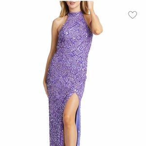 Mac Duggal 16 beaded backless purple/lavender gown